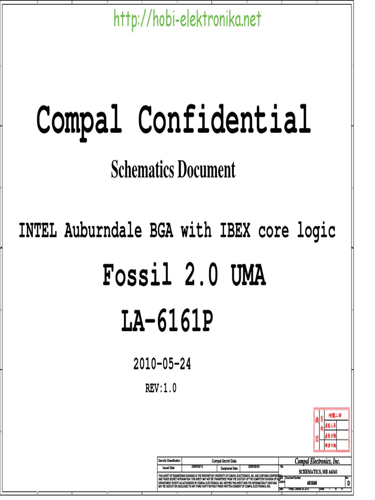 Compal MB A6161 Schematics | PDF | Computer Engineering | Computer ...