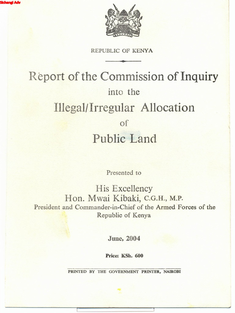 Image result for images of Ndung'u report on stolen land assets worth billions of shillings