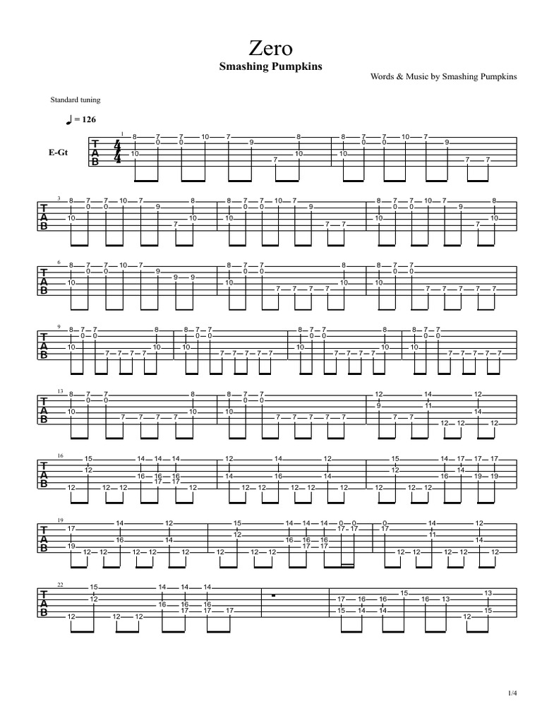 Smashing Pumpkins Zero PDF Chordophones European Musical