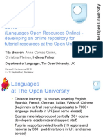 Loro (Languages Open Resources Online) - Developing An Online Repository For Tutorial Resources at The Open University