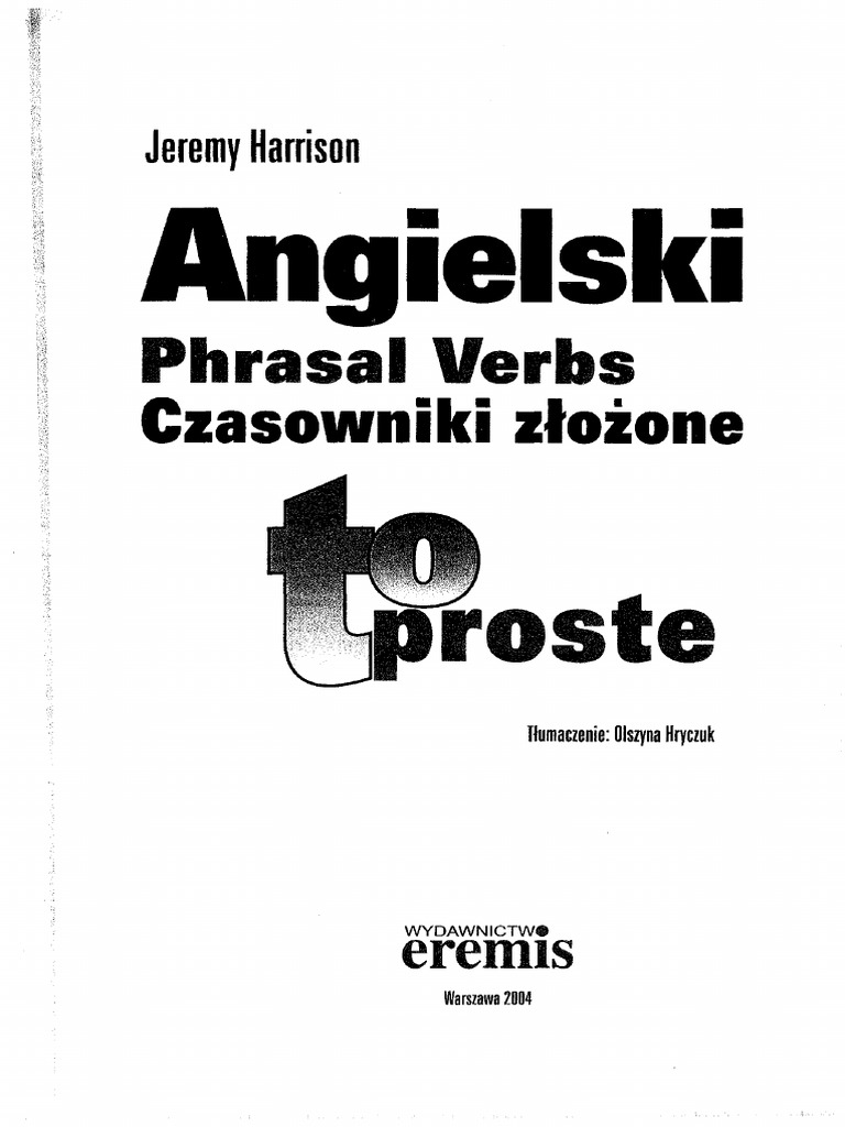 Phrasal Verbs Lista Z Tłumaczeniem Pdf