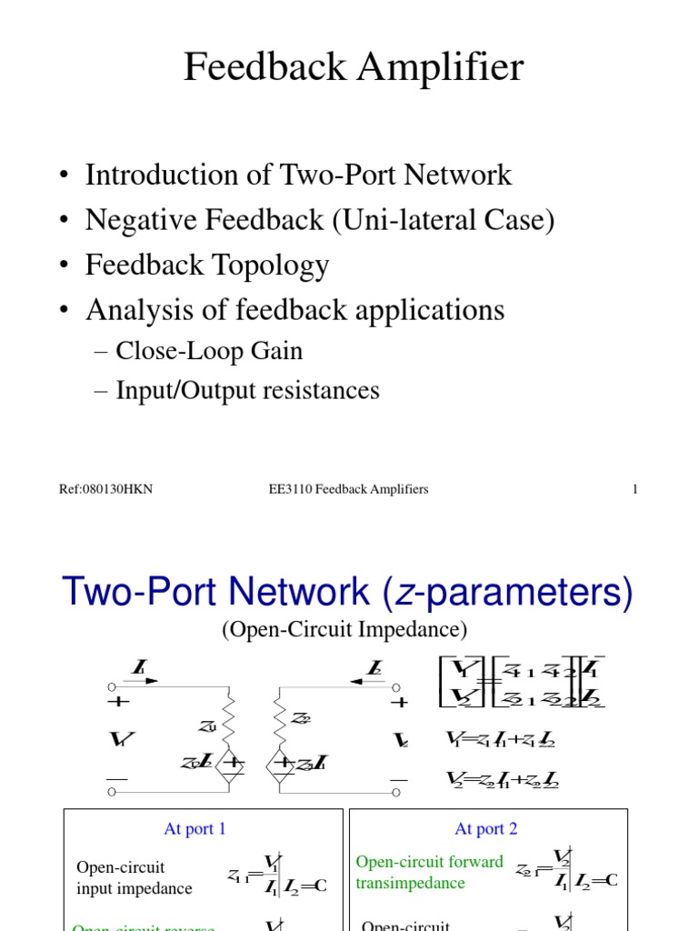 Feedback Amplifiers Feedback Amplifier PDF Amplifier Feedback