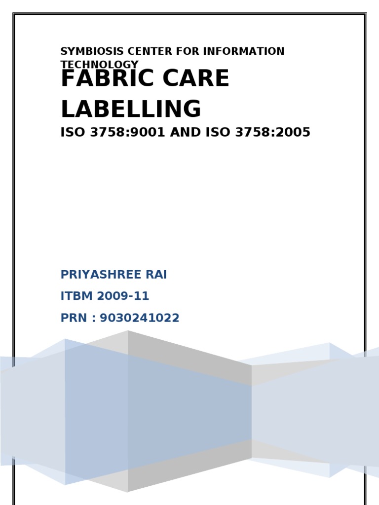 Fabric Care Labelling Pdf Clothing Business