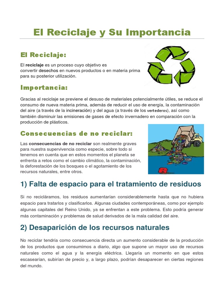 Importancia y Proceso del Reciclaje | PDF | Reciclaje | Residuos