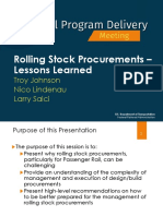 Rolling Stock Procurements - Lessons Learned