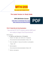 MTH 209 Week 5 MyMathLab Study Plan For Final Exam