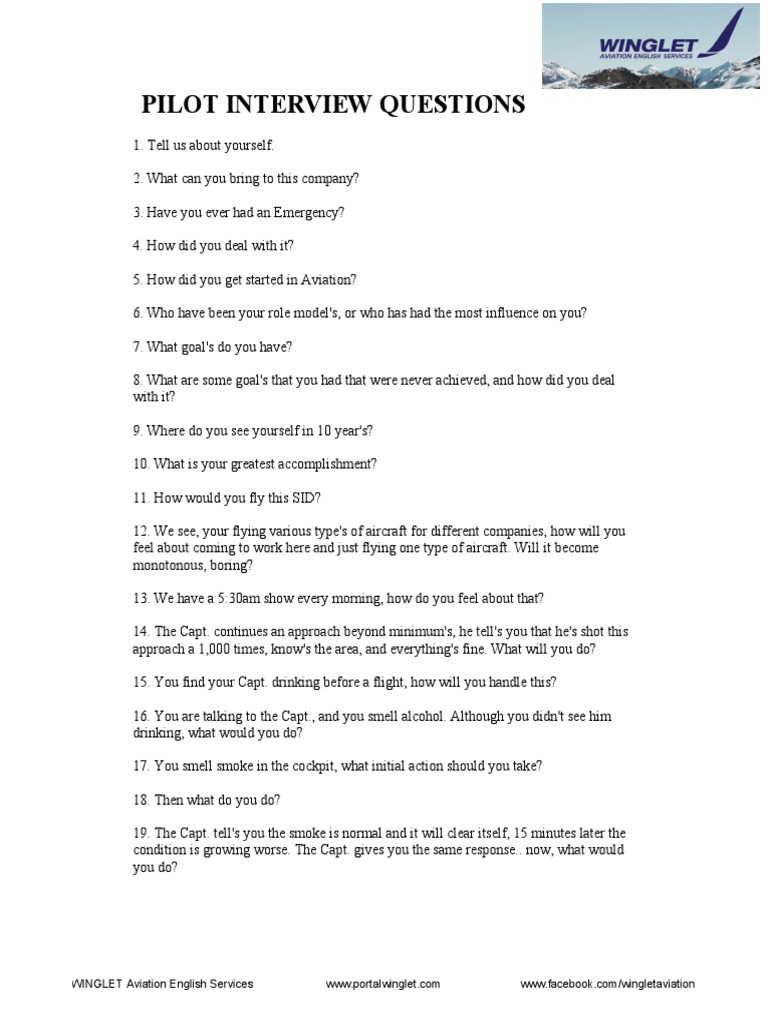Pilot Interview Questions Guide | PDF | Instrument Flight Rules | Aviation