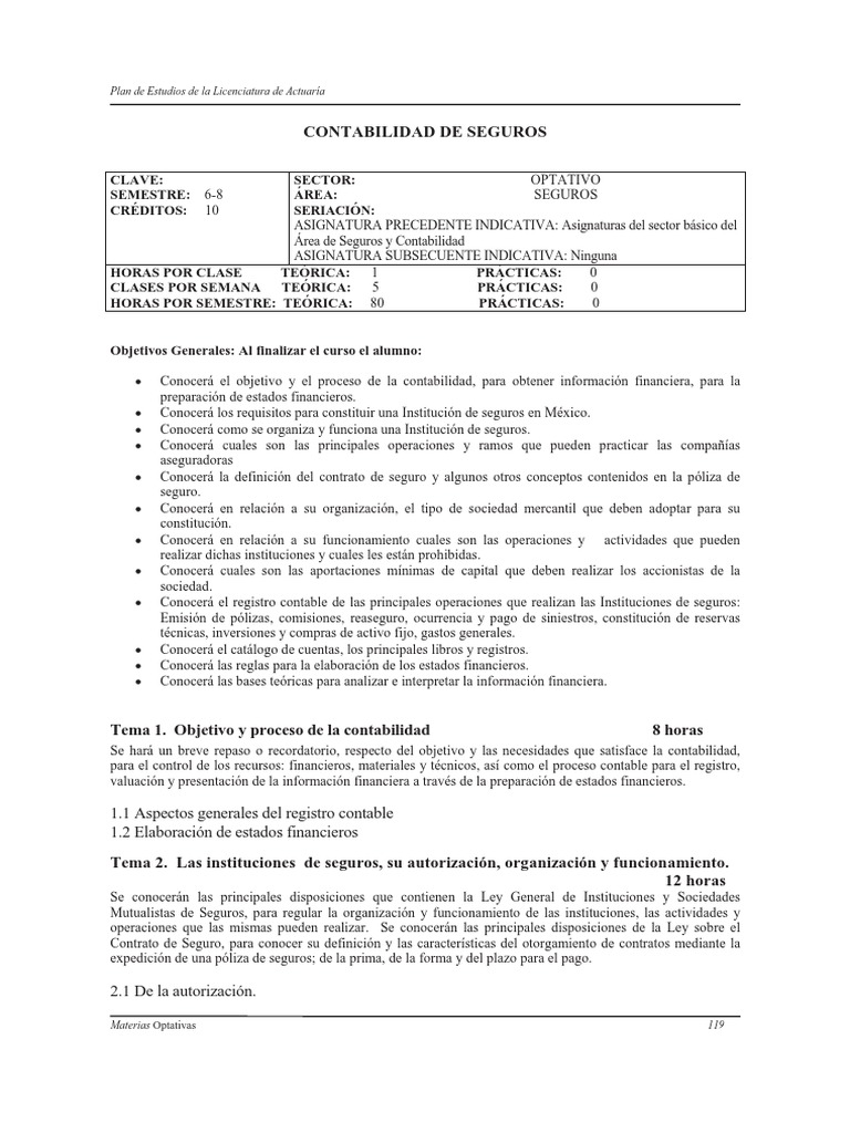 Contabilidad de Seguros PDF | PDF | Seguro | Póliza de seguros