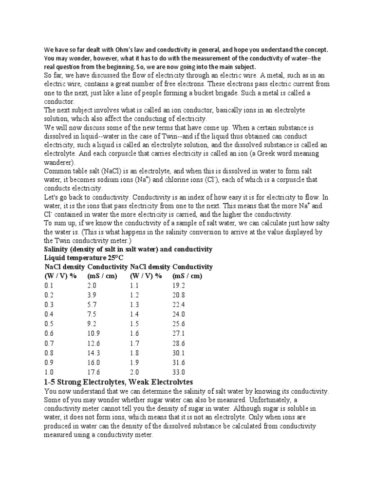 Understanding Conductivity Why Salt Water Conducts Electricity While