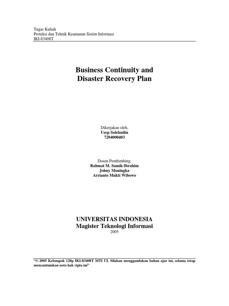 128P 08 Final1.0 Disaster Recovery and Business Continuity Plan | PDF