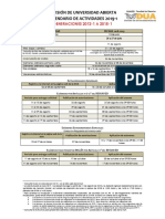 Calendario actividades DUA 2019-1