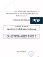 Examen Auxiliar Administrativo Junta Extremadura 2013