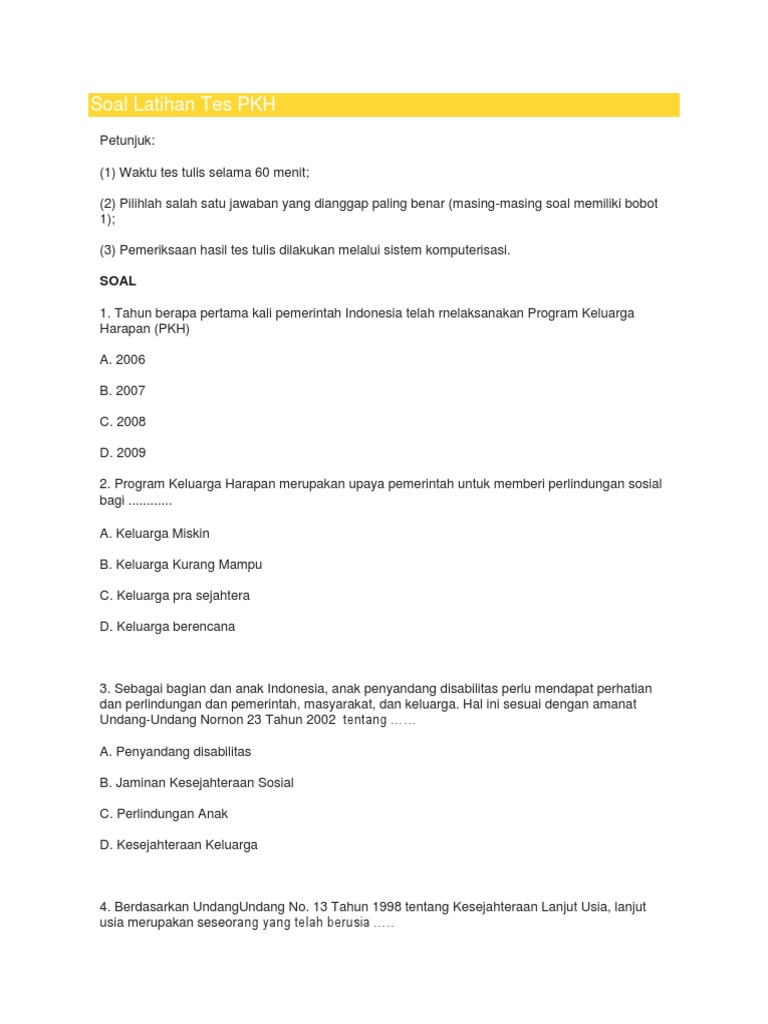 Soal Pkh