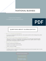 International Business: 1. Questions About Globalization 2. Conceptual Map of International Business