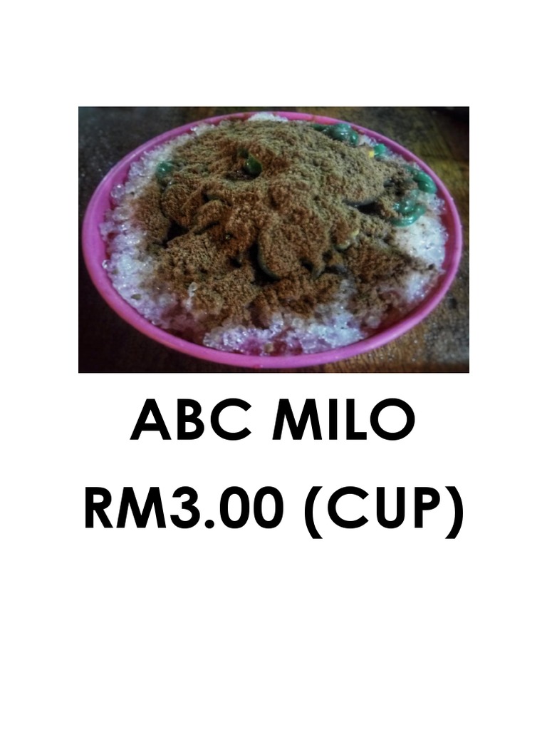 ABC MILO Drink Price RM3.00 | PDF