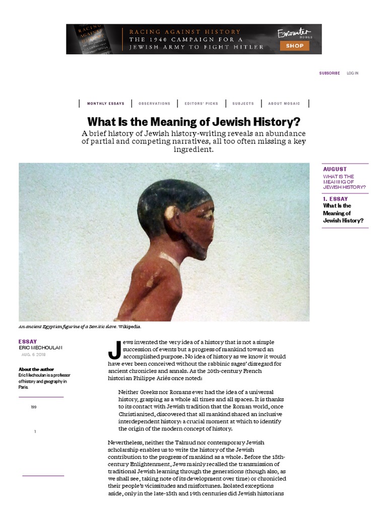 What Is The Meaning of Jewish History - Mosaic PDF | PDF | Zionism | Jews