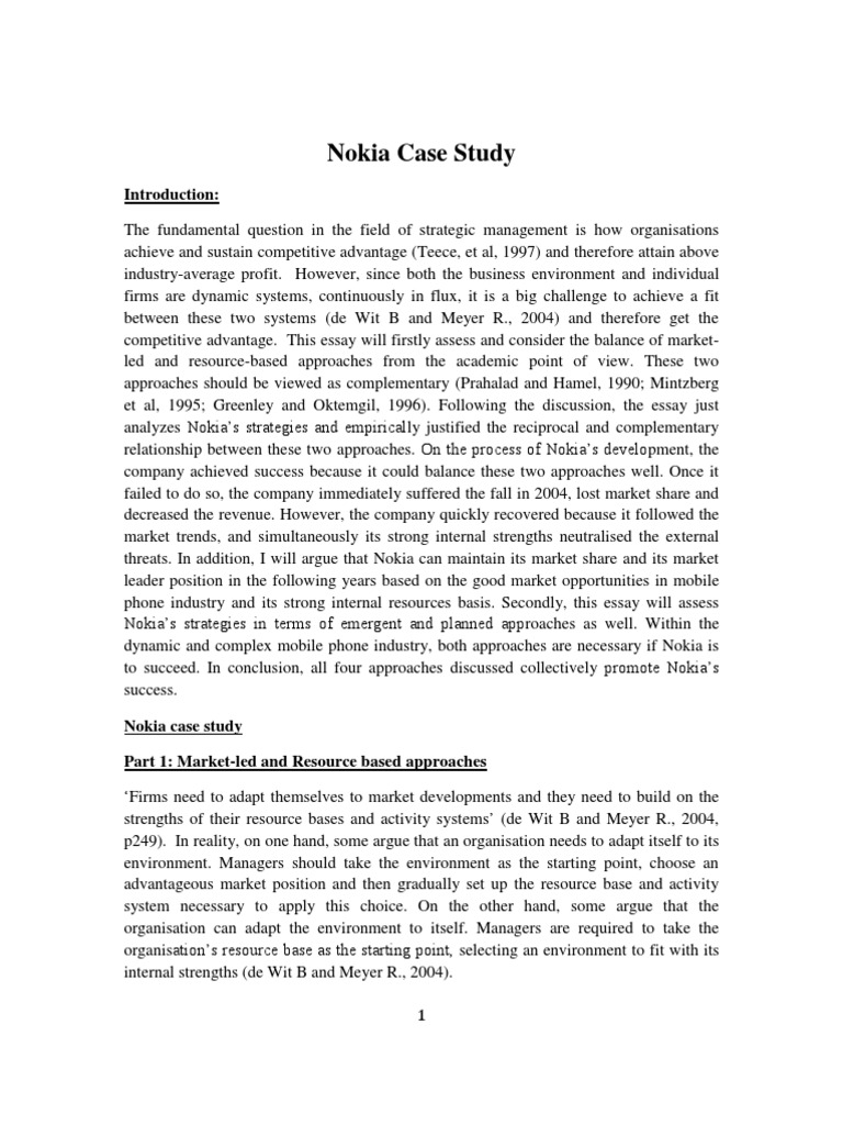 Nokia case study questions and answers image