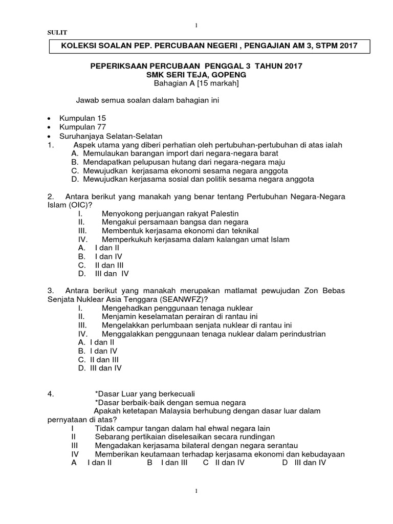 Pengajian Am Percubaan 2017 Pdf