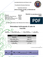 Datos Termodinámicos de Acetato de Etilo y Sosa Cáustica