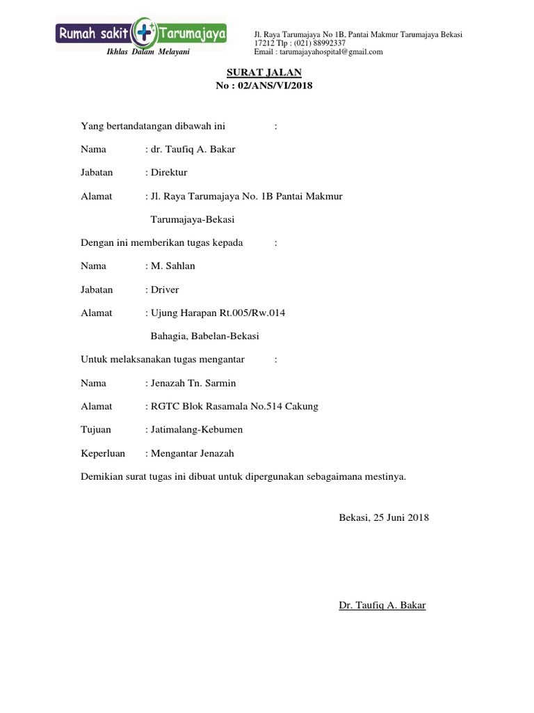 Surat Jalan Ambulance Pdf