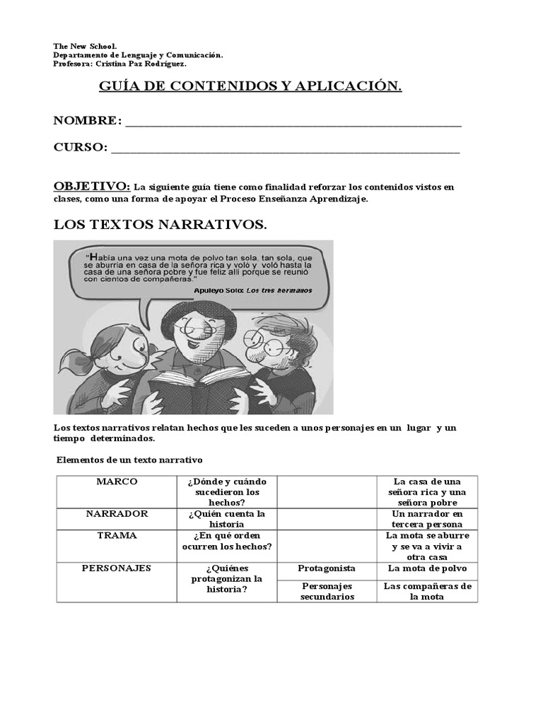 Guia Con Tipos de Textos | PDF | Cuentos | Narración