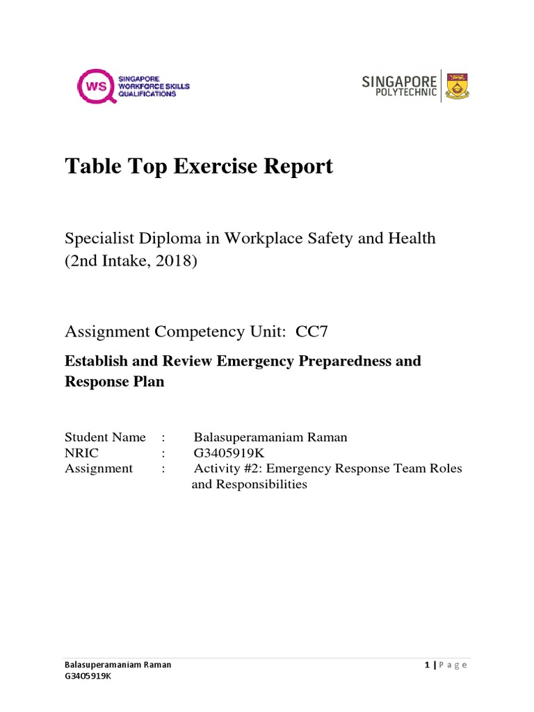 CC7 Activity 2 ERT Roles & Responsibilities | PDF | Emergency ...