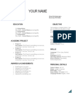 Sample Resume Single Page