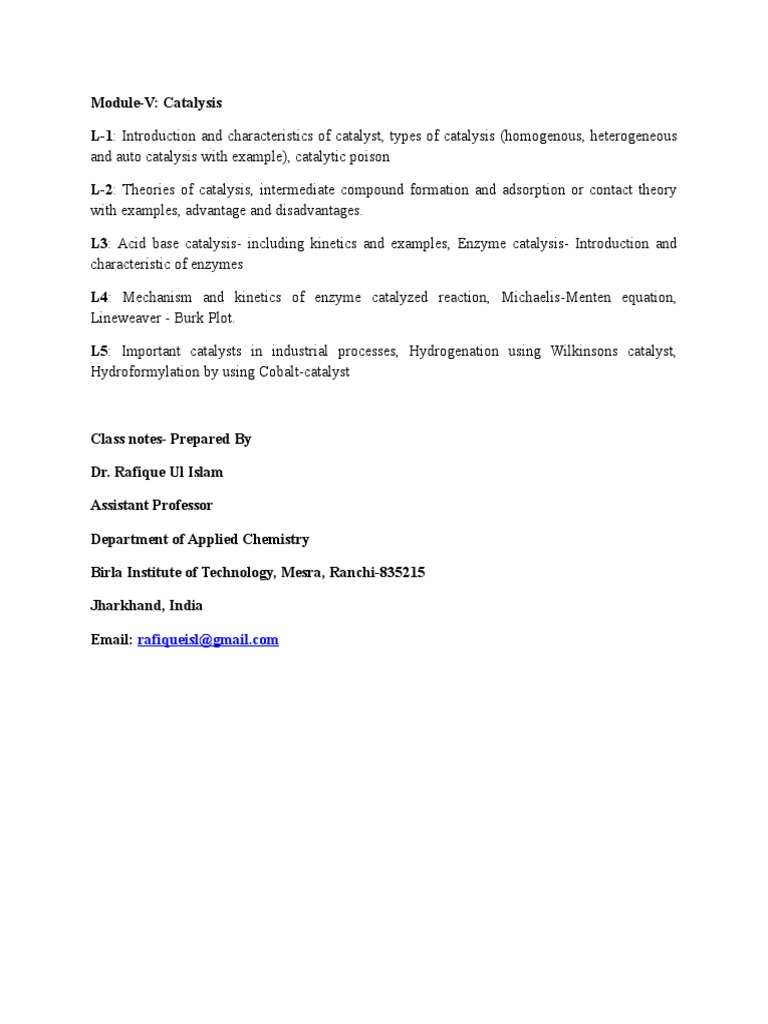 And Auto Catalysis With Example), Catalytic Poison | Download Free PDF ...