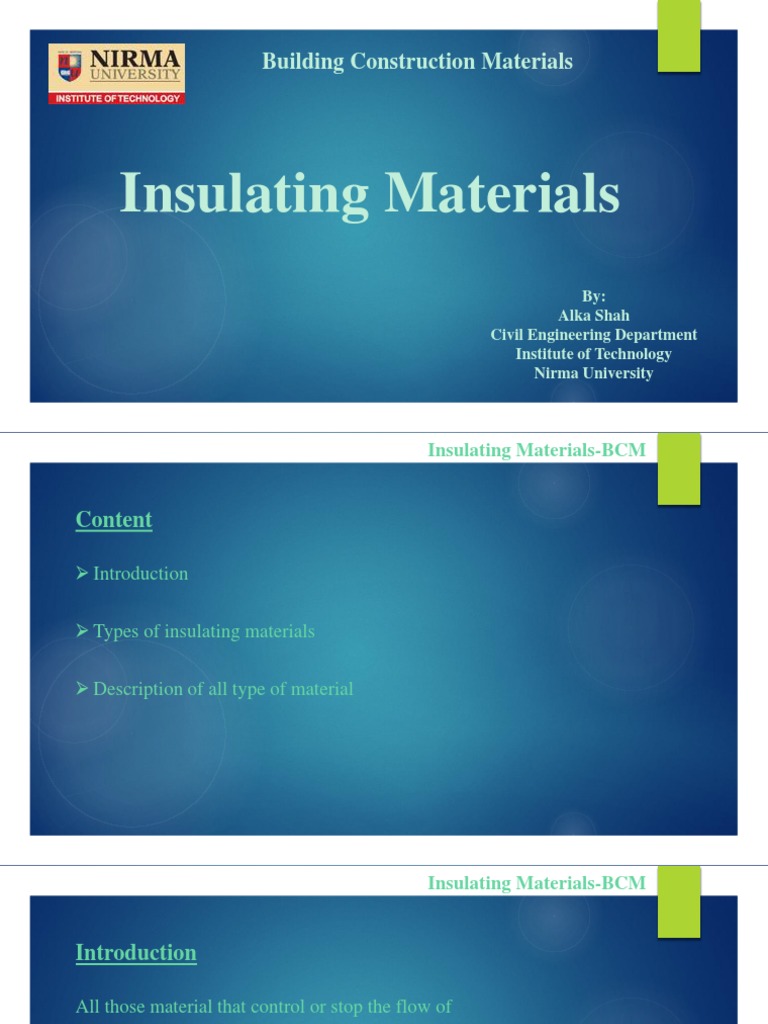 Insulating Materials | PDF | Thermal Insulation | Building Insulation