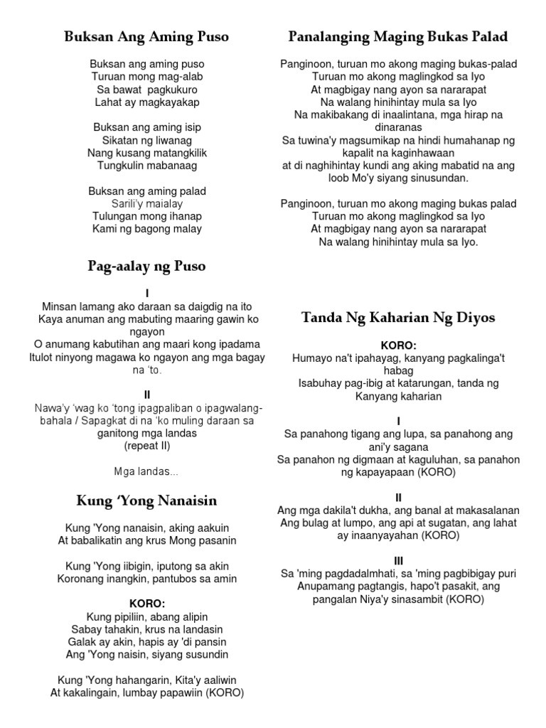 Buksan Ang Aming Puso Pdf