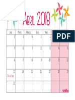 Calendario Abril 2018