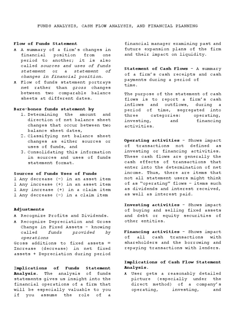 Financial Planning and Cash Flow Analysis | PDF | Cash Flow Statement ...