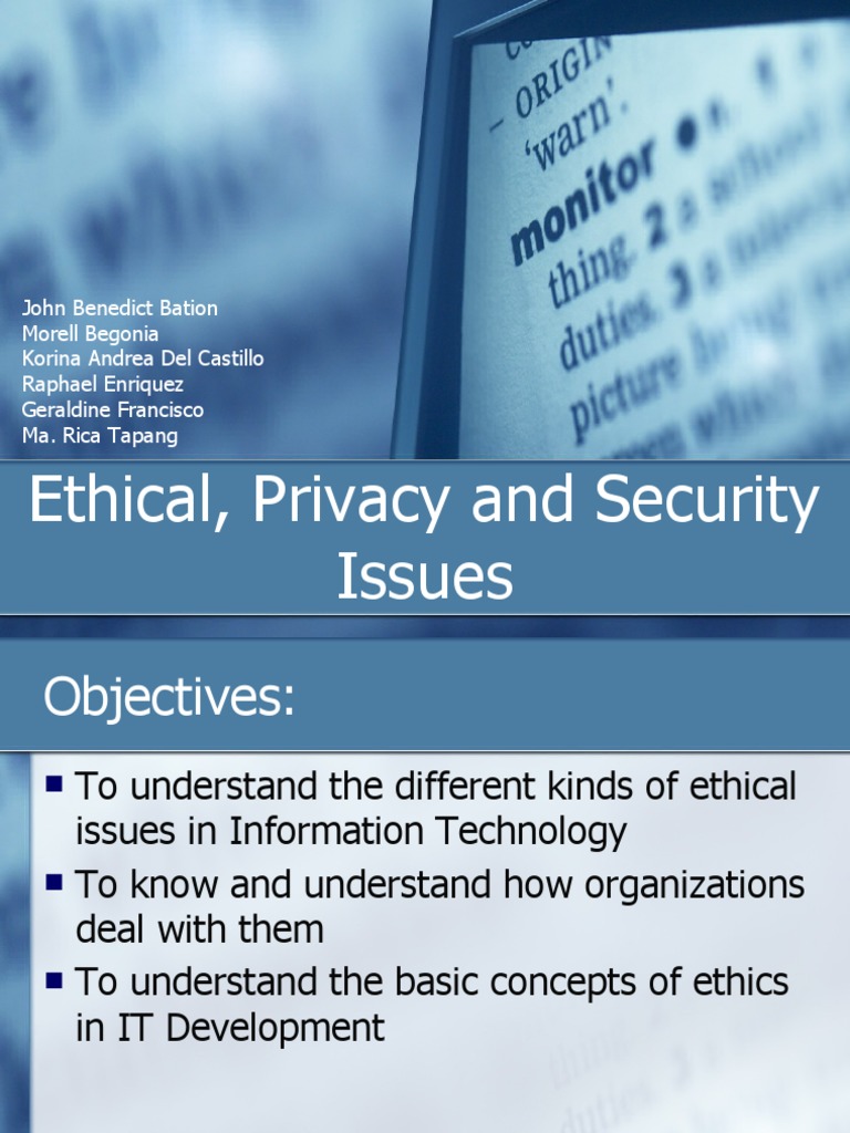 Report - Chapter 12 Ethical, Privacy and Security Issues | PDF ...