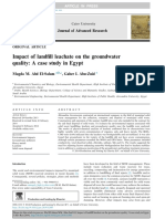 Impact of Landfill Leachate On The Groundwater Quality: A Case Study in Egypt