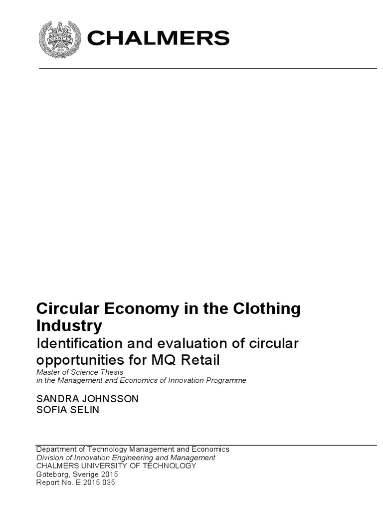 Circular Economy In The Clothing Industry Identification And