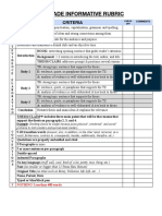 10th Grade Informative Rubric