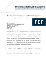 IAMCR 2013 Elementos Sobre Comunicación en Procesos de Cambio Social PDF