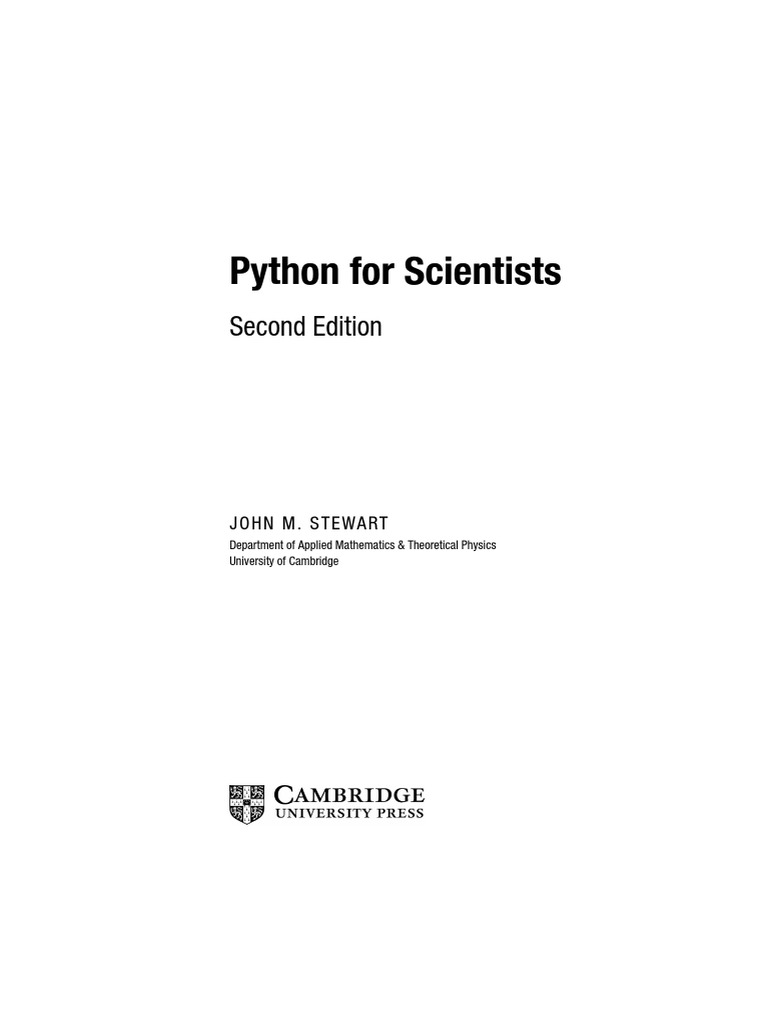 John M. Stewart - Python For Scientists (2017, Cambridge University ...