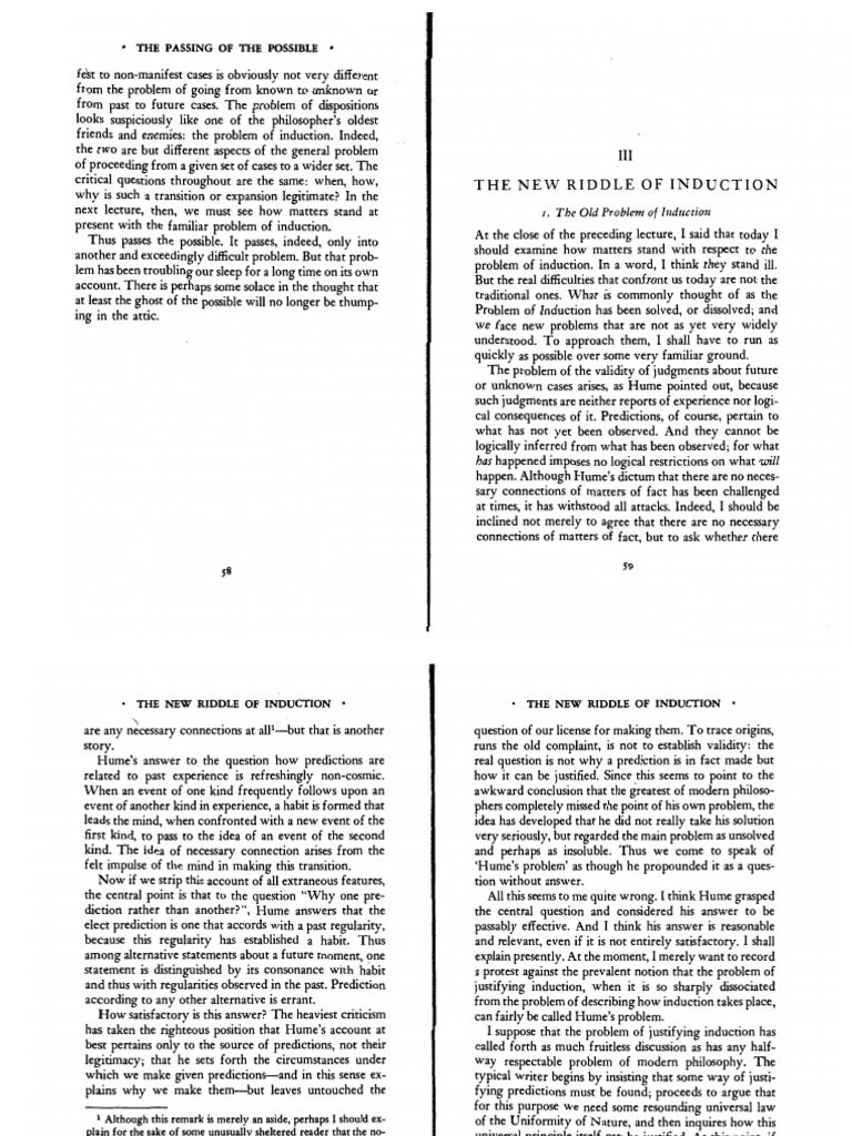 Goodman’s New Riddle of Induction | PDF | Inductive Reasoning ...