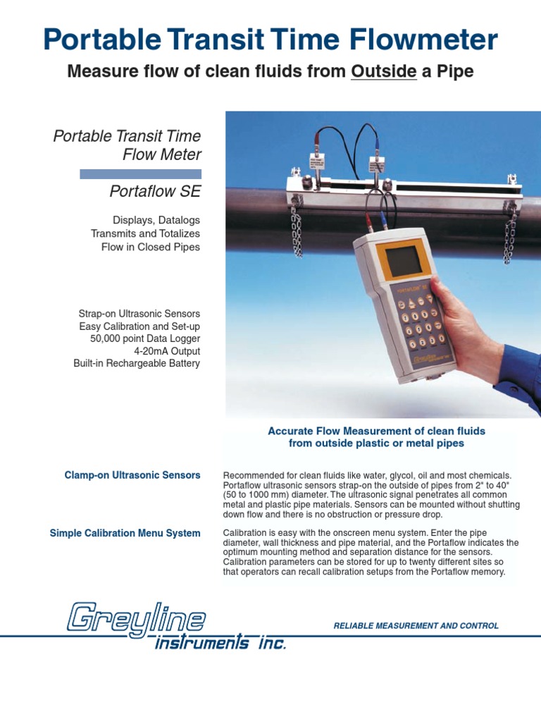 Portable Ultrasonic Flow Meter for Clean Fluids | PDF | Flow ...