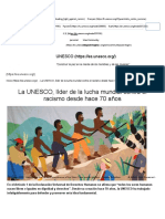 La UNESCO, Líder de La Lucha Mundial Contra El Racismo Desde Hace 70 Años