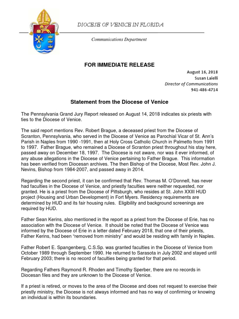 2018 Priests Press Pdf Catholic Church Sexual Abuse Cases Diocese