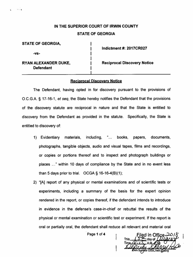 Reciprocal Discovery Notice PDF