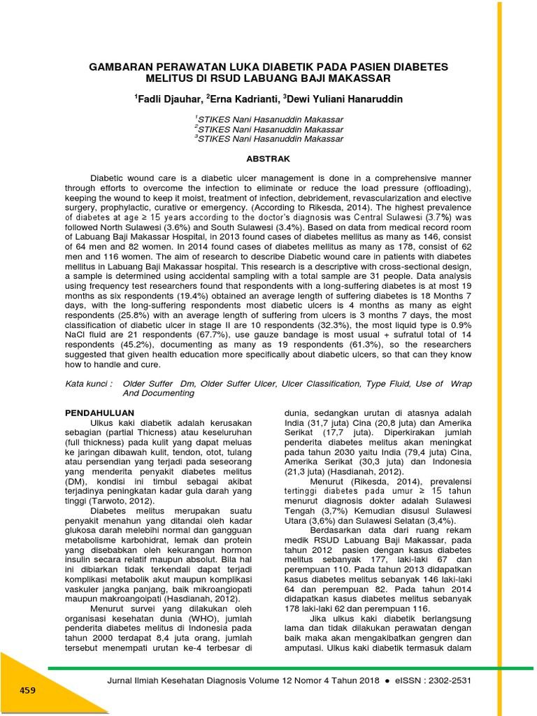 Diabetic Wound Care in Makassar Hospital | PDF | Wellness | Science ...