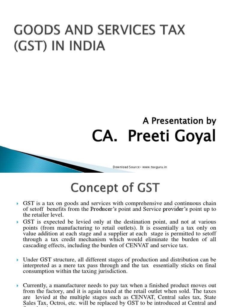 GST Overview for Students | PDF | Value Added Tax | Taxes