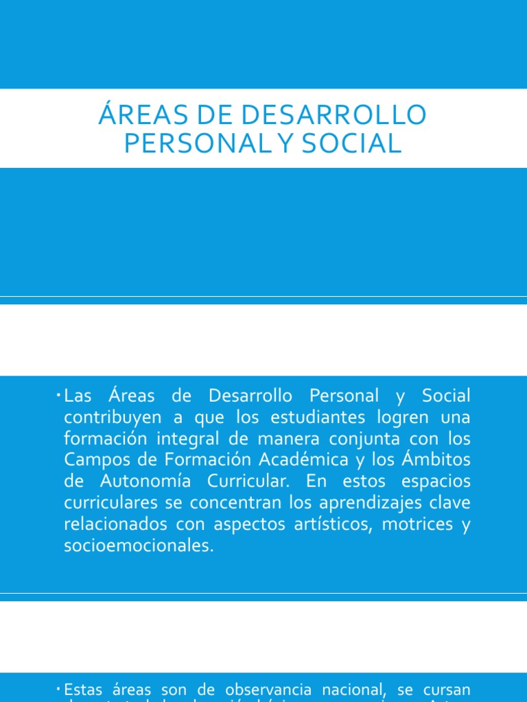 Áreas de Desarrollo Personal y Social | PDF | Educación primaria ...
