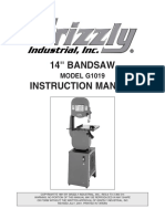 14'' BANDSAW Instruction Manual: MODEL G1019