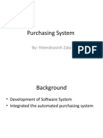 Purchasing System: By: Hitendrasinh Zala