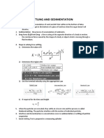 Settling and Sedimentation:) /form Drag - A Force Acting at The Opposite Direction of A Body in Motion