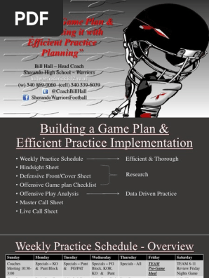 Building a Game Plan Implamenting It With Efficient Practice Planning Share